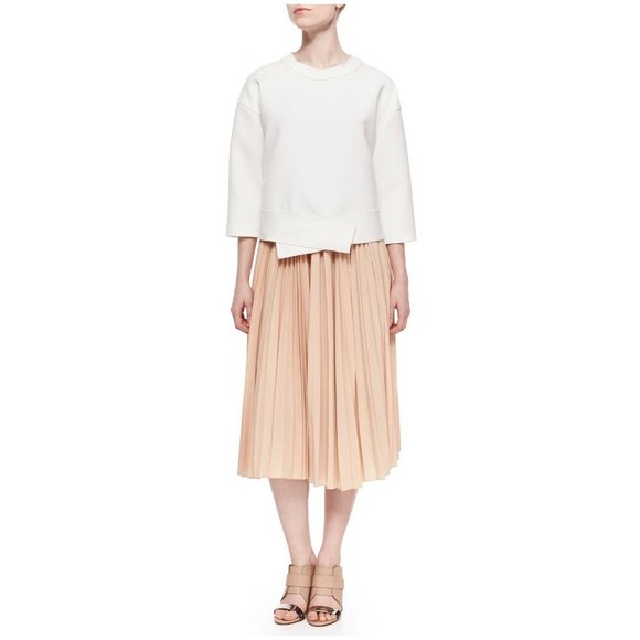 Derek Lam 10 Crosby Boxy Asymmetric Knit Sweatshirt sz 2 Women's Top - Picture 1 of 9